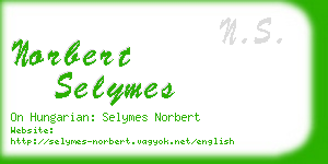 norbert selymes business card